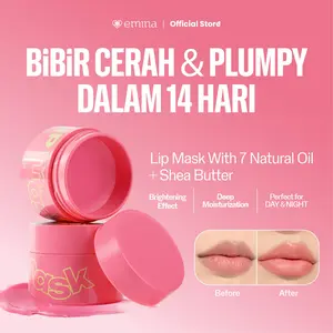 Emina Lip Mask x Muzik Tiger 9 g - Masker Perawatan Bibir Lembab, High-Moisture Tech, Mencerahkan Bibir, Menghaluskan Dan Melembabkan