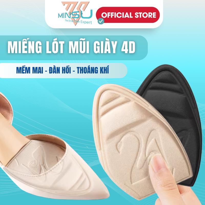 Miếng Lót Mũi Giày Cao Gót Thể Thao Nữ 4D MINSU M5506 Đệm êm thấm hút mồ hôi chống đau ngón chân giảm bị Rộng