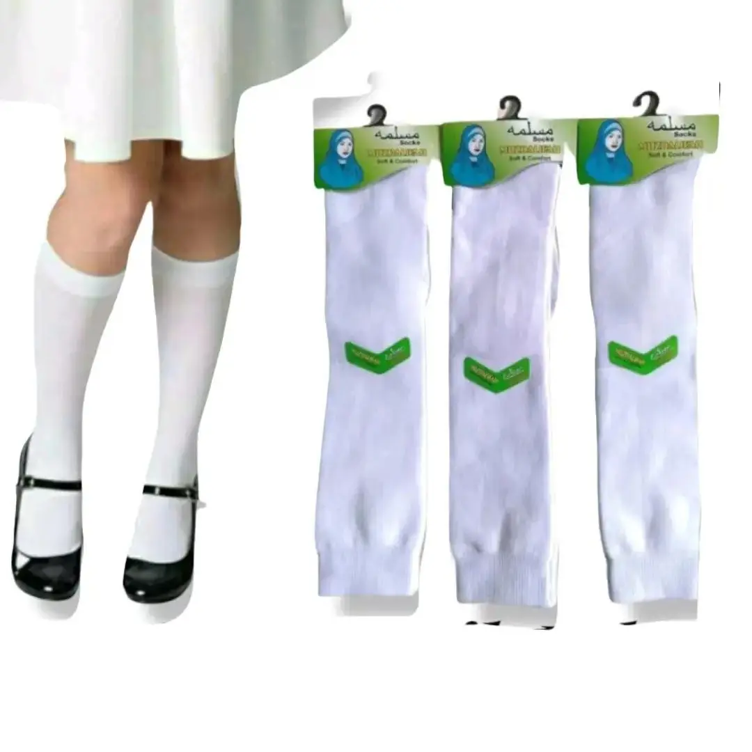 Kaos Kaki panjang polos Paskibra - Kaos Kaki wanita muslimah - kaos kaki panjang selutut murah