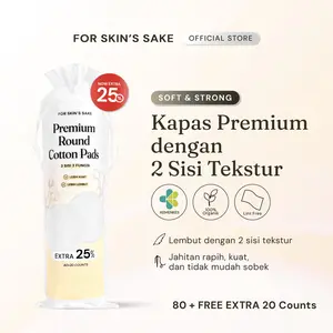 For Skin's Sake FSS New Packaging Premium Round Cotton Pads Kapas Wajah Kapas Bulat Kapas Tipis Kecantikan Kapas Pembersih Wajah Kapas Wajah Kapas Pembersih Makeup Facial Cotton Dengan 2 Sisi Tidak Mudah Sobek dan Mudah Menyerap