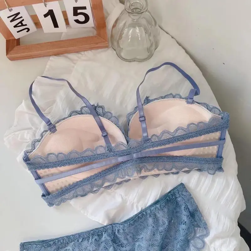 [LUX] L012 Bra Push Up Bh Busa Tebal Renda Beha Wanita Tanpa Kawat Kait Depan Seamless 2