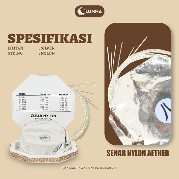 AETHER Senar Gitar Klasik Warna Clear Nylon
