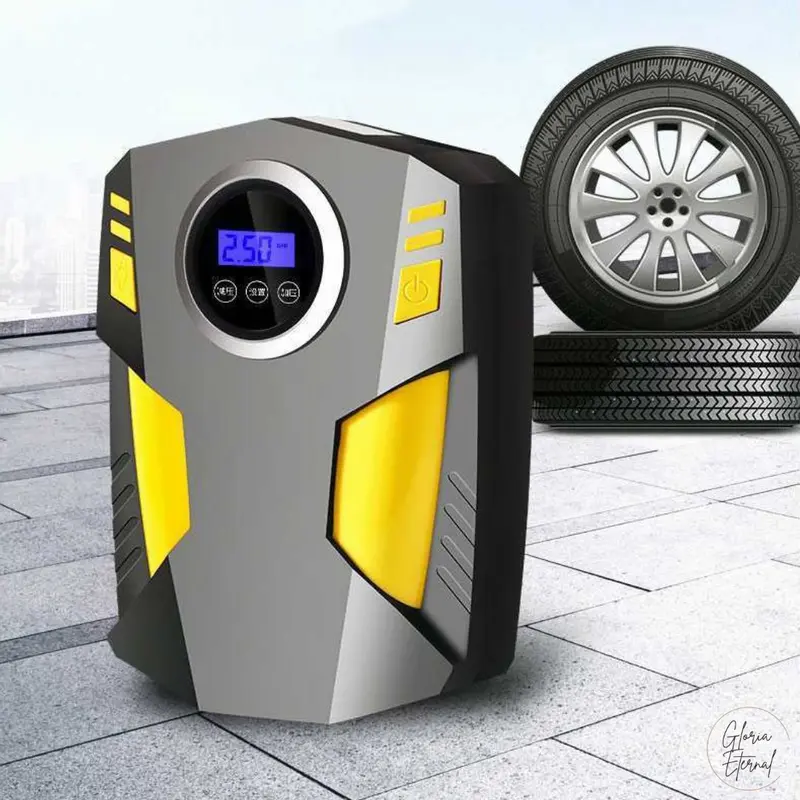 [Gloria] Pompa Ban Mobil Motor Portable Elektrik Tire Inflator LCD Display 120W Car Compressor Digital Kendaraan 6