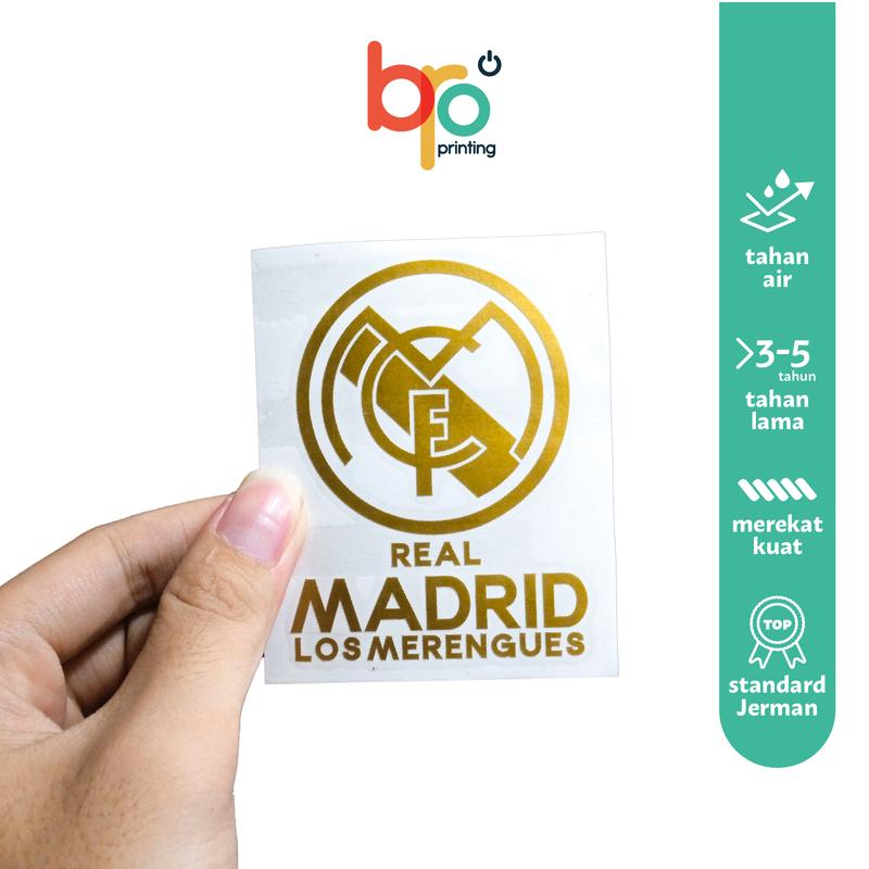 STIKER CUTTING REAL MADRID GOLD AKSESORIS MOBIL MOTOR | CUTING STICKER MURAH Kendaraan 1