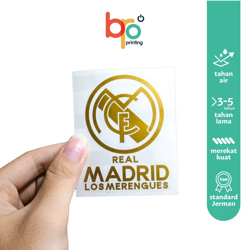 STIKER CUTTING REAL MADRID GOLD AKSESORIS MOBIL MOTOR | CUTING STICKER MURAH Kendaraan 0