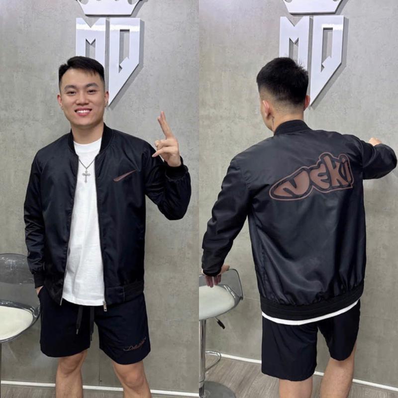 K01 Áo khoác gió nam nữ NEKII 2 lớp hoạ tiết cao su nổi