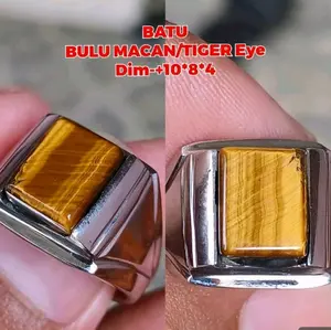 Batu Bulu Macan Tiger Eye Kotak - Batu Alam Semulajadi