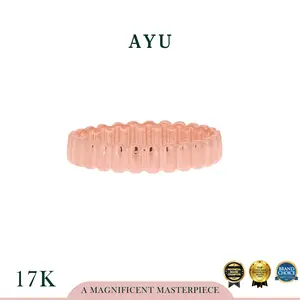 AYU Cincin Emas - Small Gold Eclaire Stack 17k Rose Gold