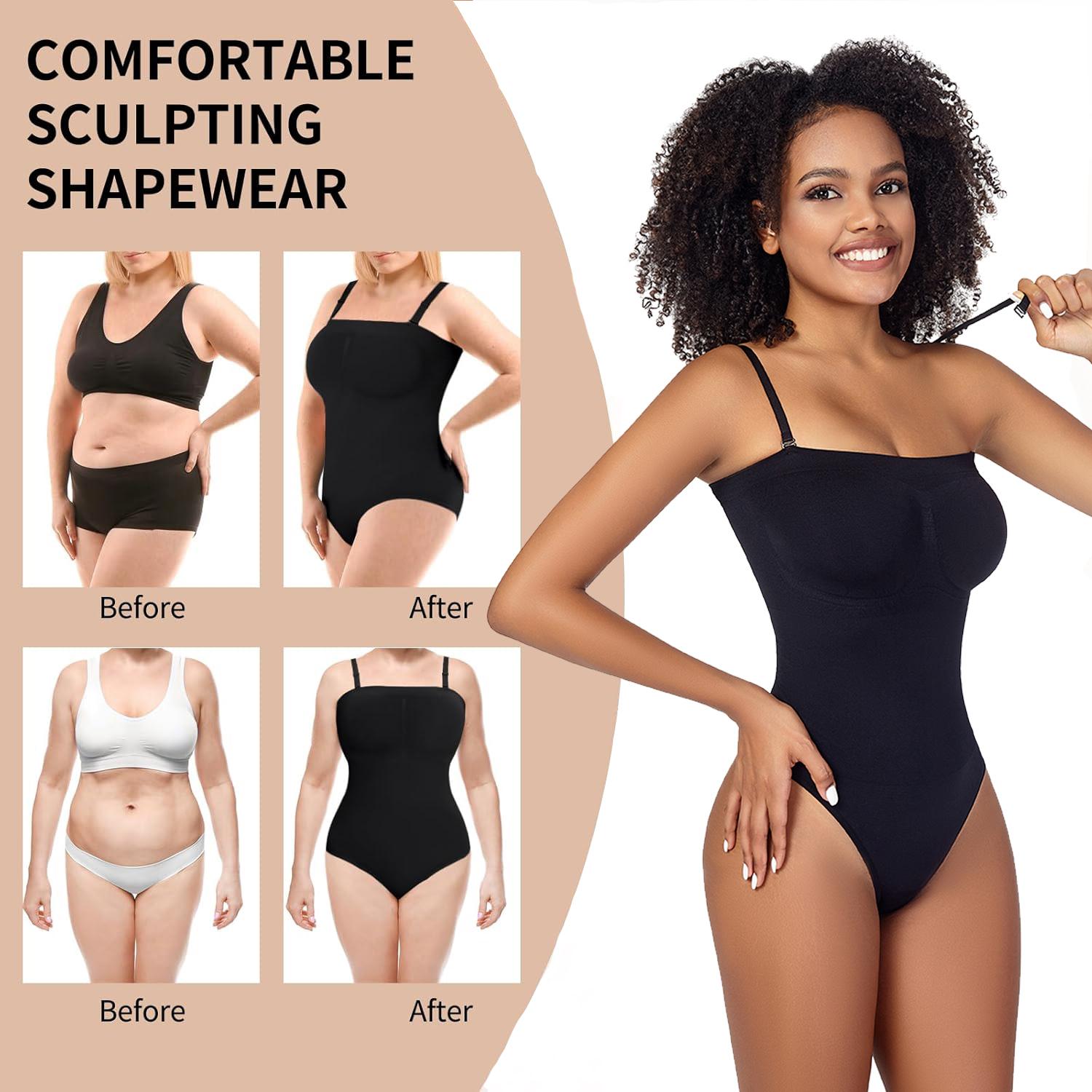 Body Femme Manches Courtes Col V Profond - Shapewear Moulant élégant - Tissu Extensible Confortable - Idéal Bureau Ou Soirée - 5