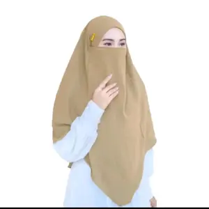(COD) Jilbab Hijab Kerudung French Khimar Niqab Masker Cadar Tali Cringkle Uk 80/100 Syari Instan Muslim Bergo Crinkle Panjang