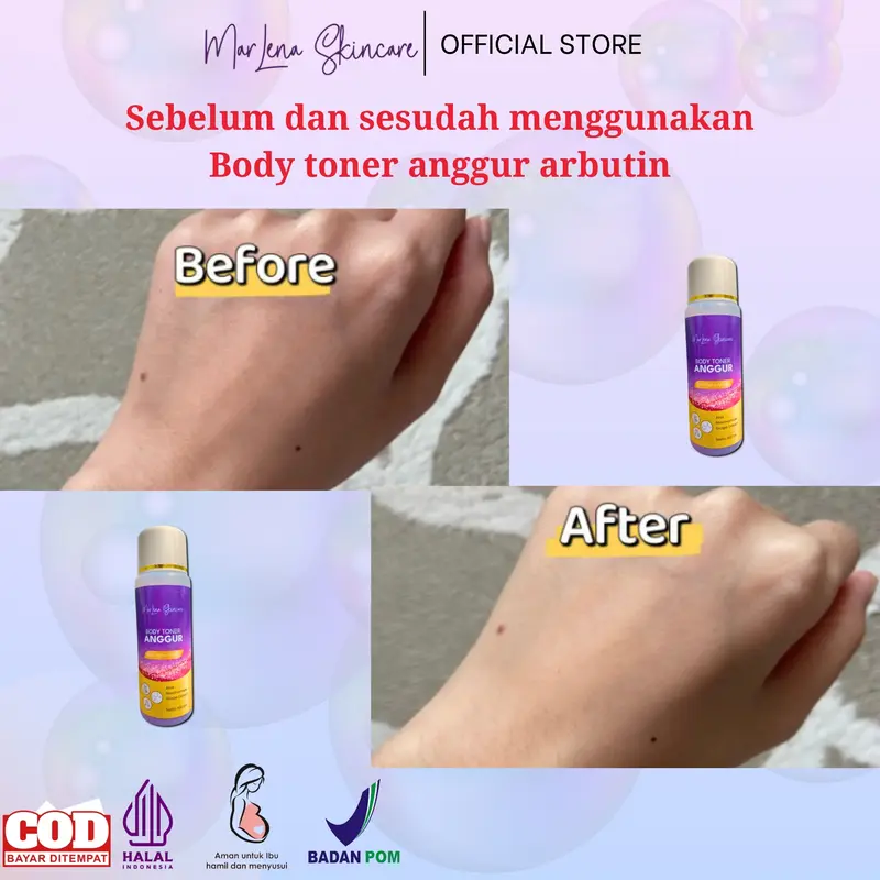 BODY TONER ANGGUR ARBUTIN BPOM TONER MARLENA 5