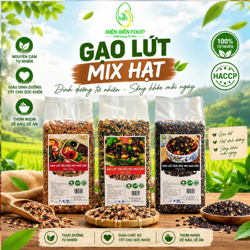 Gạo Lứt Mix Hạt Ngũ Cốc 1kg - Điện Biên Food