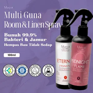 Mays Room & Linen Spray Premium - Pengharum Kain Anti Bakteri dan Jamur Wangi Tahan Lama 12 Jam [BUNDLE 100 ISI 3]