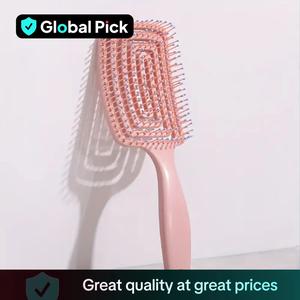Cepillo desenredante de cabello con calado, 1 pieza de peine para detallar cabello húmedo y seco, Cepillo masajeador del cuero cabelludo, Herramienta para desenredar y estilizar cabello rizado para hombres y mujeres, Ideas para regalos