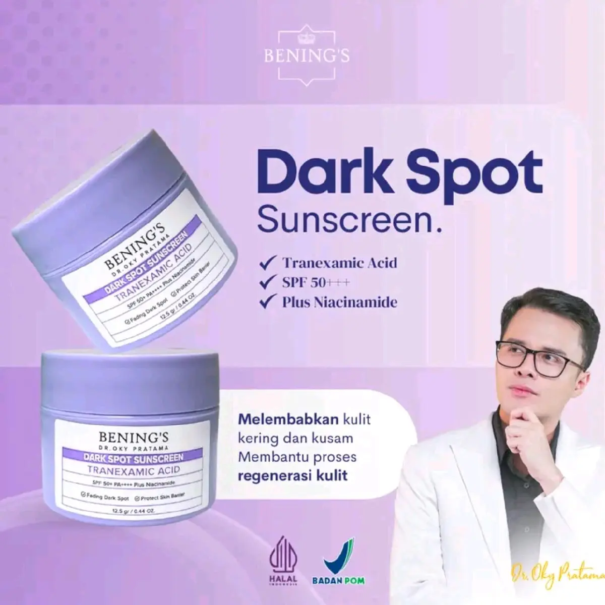 BENINGS SKINCARE  DARK SPOT SUNCREEN SPF 50 DAY CREAM ORIGINAL DOKTIF APROVED