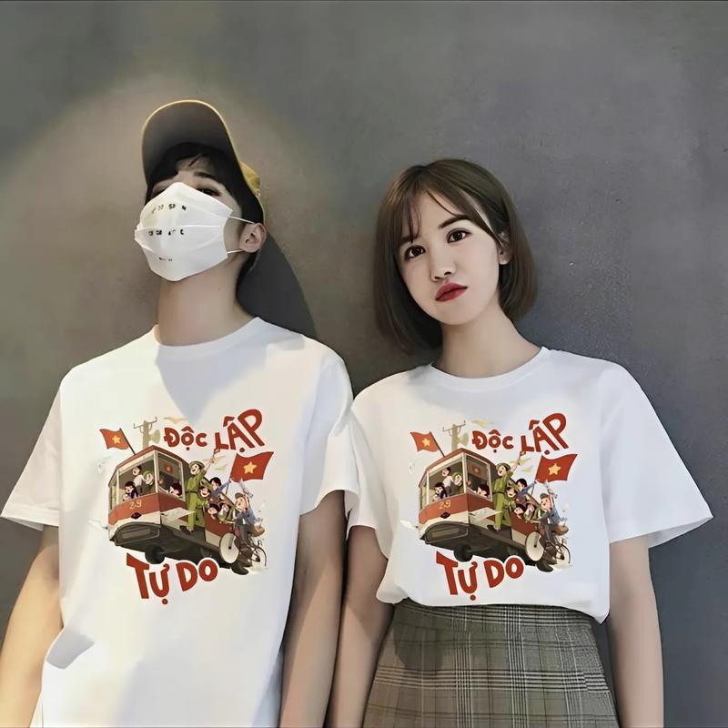 Áo thun yêu nước hình in ĐỘC LẬP TỰ DO lá cờ Việt Nam sắc nét chất cotton thoáng mát phù hợp cho cả nam và nữ 1