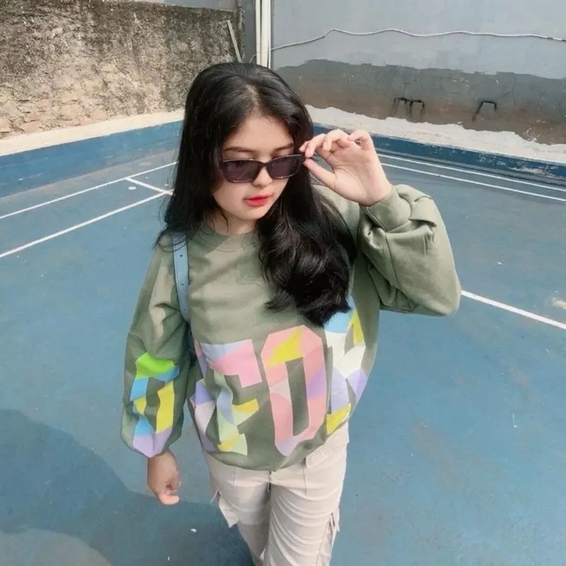 Oxford Series - Sweater Oxford Oversize - Sweater Aesthetic Bahan Katun Fleece - Crewneck Cewek Atasan Wanita 5