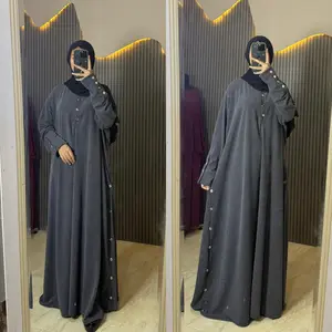 LA X FAHRAZA - GAMIS NAURA KNIT Premium Jumbo halus- Gamis Lengan Kancing -GAMIS BUSUI KANCING -GAMIS KANCING JUMBO MUAT SAMPE BB 130kg