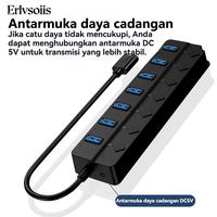 Gambar Actual USB Hub 7-in-1 USB 3.0 5Gbpssaklar independen KV-AD22 Black AksesorisDesktop & Laptop Card Computer Hitam dari Erlvsoiis Kota Administrasi Jakarta Utara 4 Tokopedia
