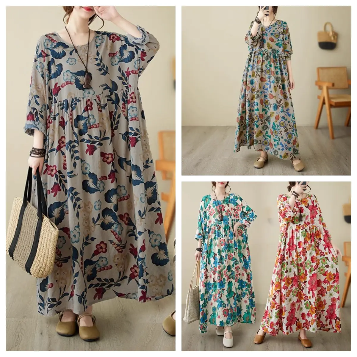 LC609 Premium Oversized Dress Tipis Nerawang Summer Fashion Terbaru