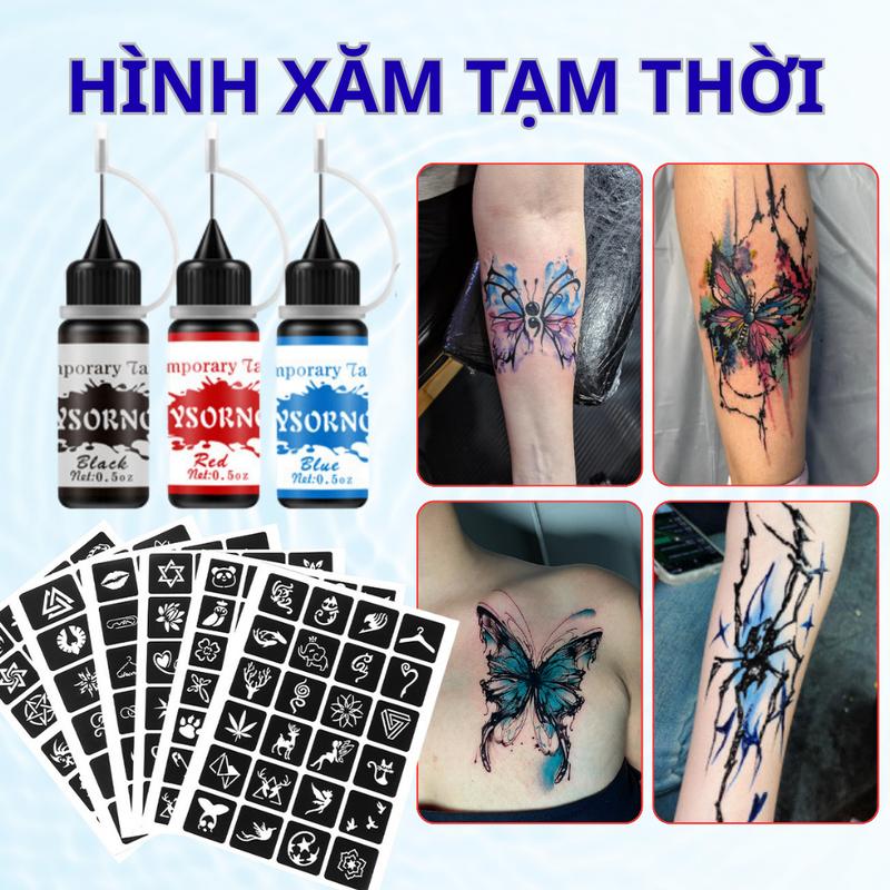  Hình Xăm Tạm Thời 15 Ngày Chống Nước – Xăm Dán Body Art Siêu Thật Bền Màu Lâu Không Lem Không Trôi Khi Tắm – Phù Hợp Trang Trí Cơ Thể & Làm Đẹp 