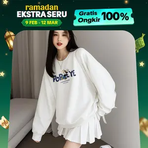 Oversize Outfit Clothes | Sweater Oversized Lengan Panjang Design Popeye Korean Style Unisex | Bahan Cotton Combed 24s |  C0104