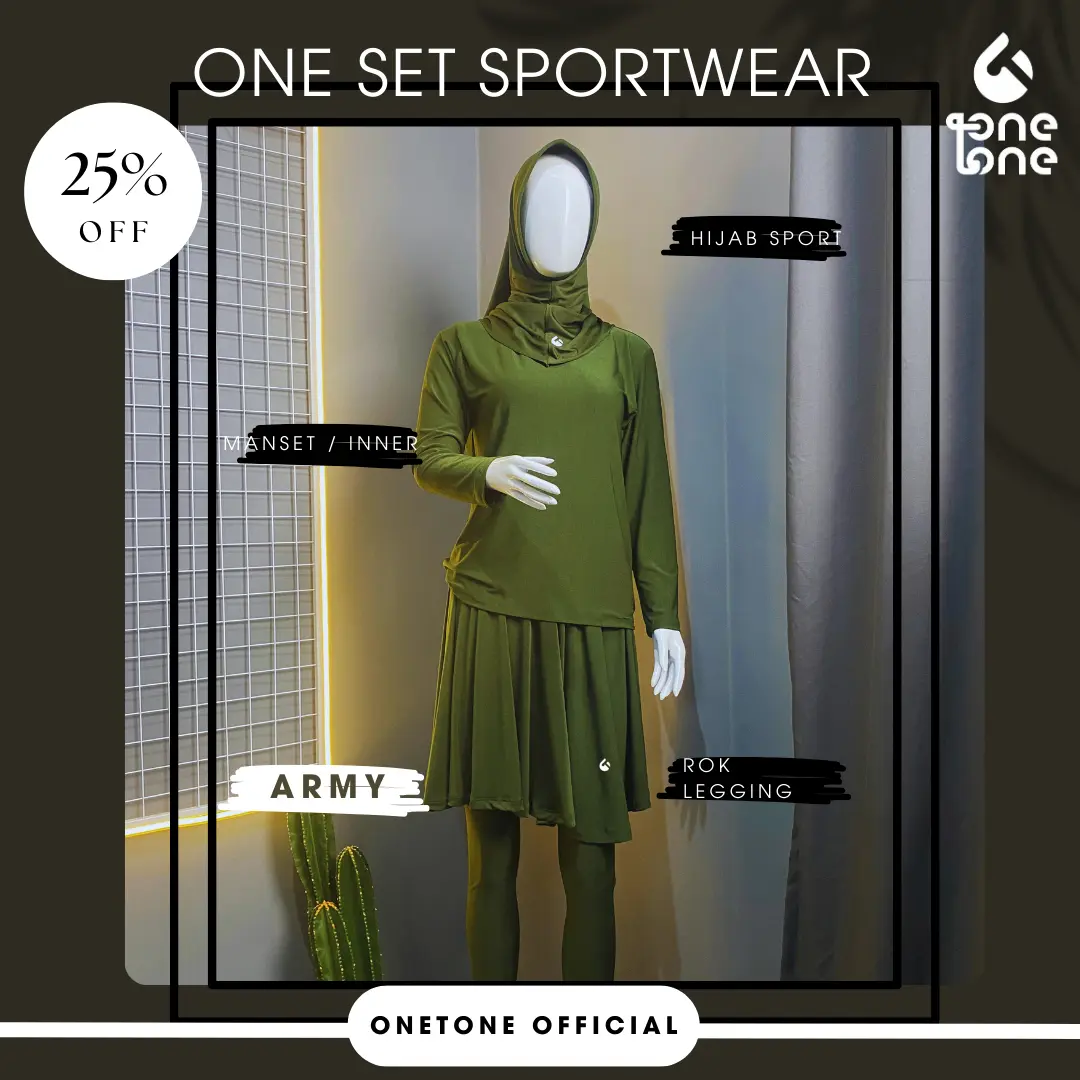 ONETONE Oneset olahraga | Legging Rok Sportswear dan Manset Inner Sportwear | Oneset Sportswear