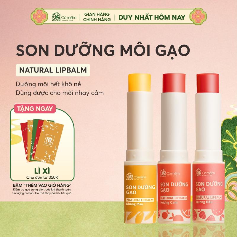 Son Dưỡng Gạo Cỏ Mềm Hỗ Trợ Giảm Thâm Môi 3,5g 