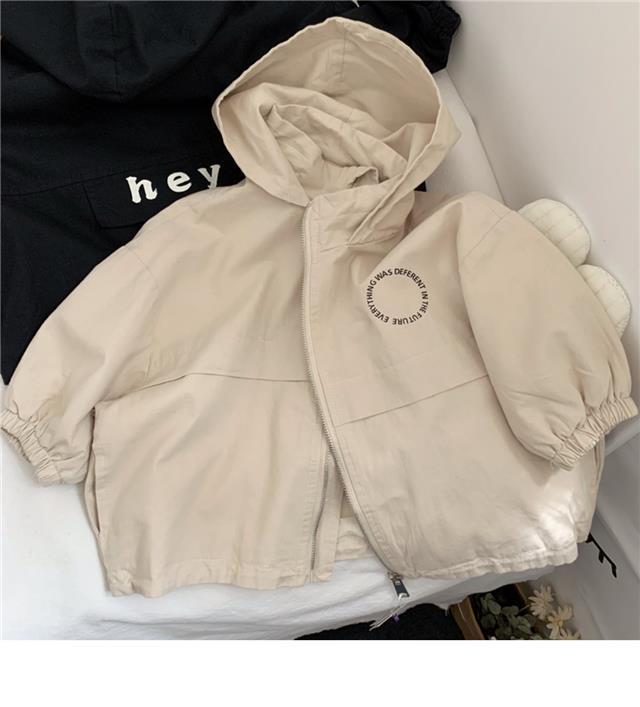 Product Introduction of Japanese and Korean styles~High quality Korean style children's letter hooded windbreaker for boys and girls, handsome coat for spring and autumn fashion children 3