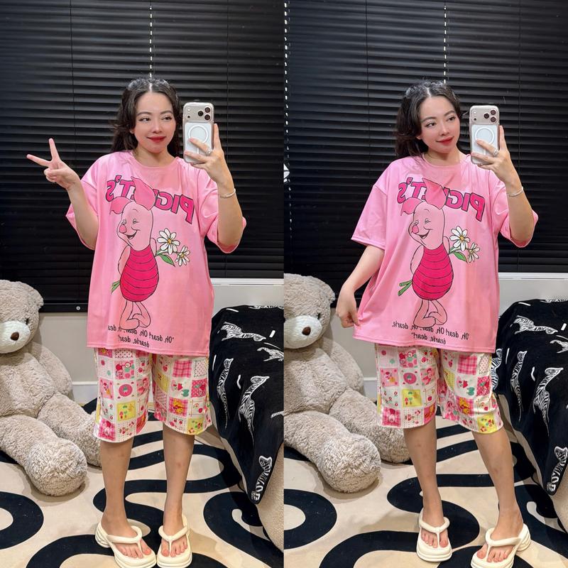  Đồ bộ lửng cổ tròn  Tăm lạnh  mặc nhà  bigsize Phương Tipi 