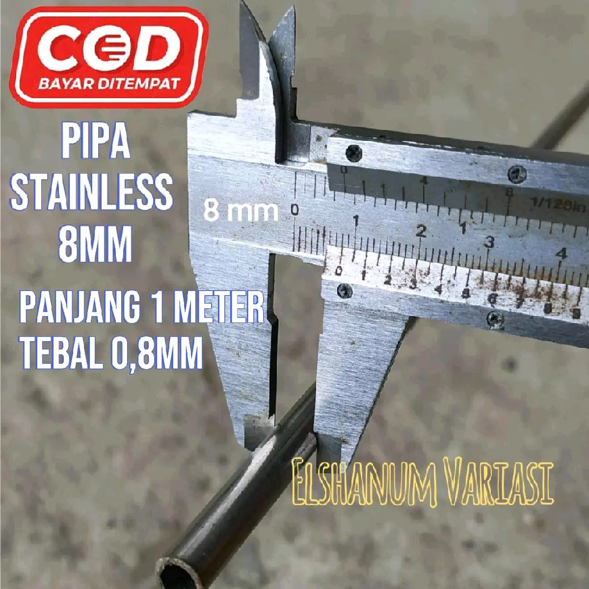 3(COD)Pipa Stainless Steel od 8 mm ID 6,4mm  tebal 0,8 mm panjang 1meter