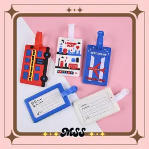 MSS- (COD) Name Tag Gantungan Koper Motif Lucu Bahan Silikon Luggage Tag Cartoon ID Address Travel Penanda Koper Motif Kartun Name Tag Penanda Koper Aksesoris Travel Aesthetic