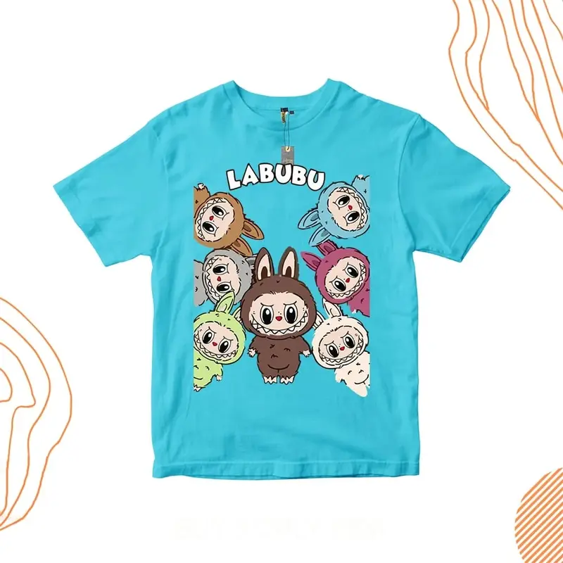 Kaos Anak Unisex Gambar Boneka Colorfull 30S 1 - 10 Tahun Combed Cotton Kids Cewek Cowok labubu Perempuan kaos  anak kaos  labuh Katun Laki-Laki Anak-Anak Fashion Pakaian Pakaian Fashion Pakaian Pakaian 3