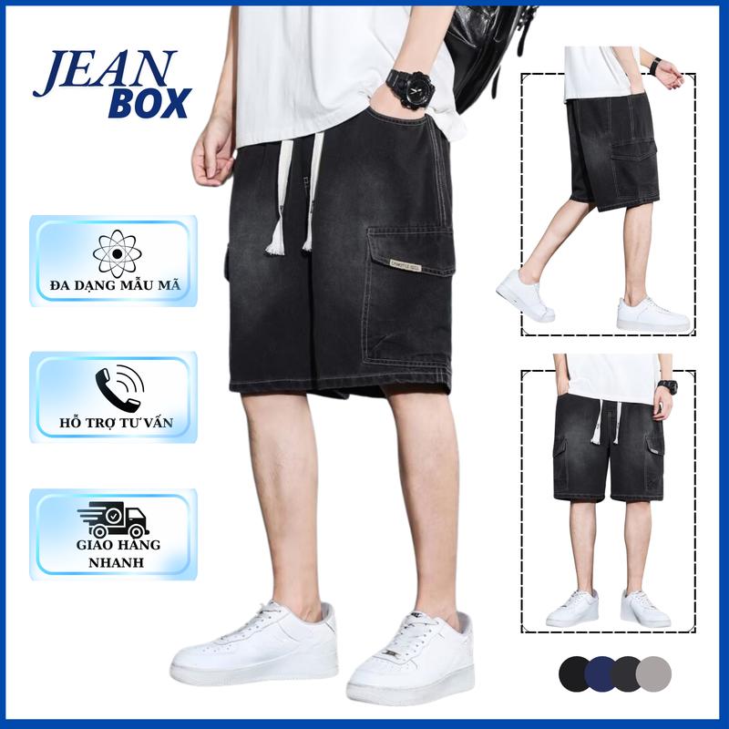  Quần short jean nam nữ ống rộng KHÓI TÚI HỘP JEAN BOX S2 dễ phối đồ theo phong cách Hàn Quốc 