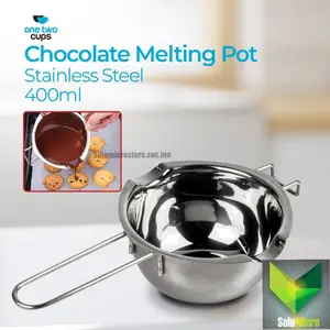 One Two Cups Chocolate Melting Pot Stainless Steel 400ml - JS22 - Silver