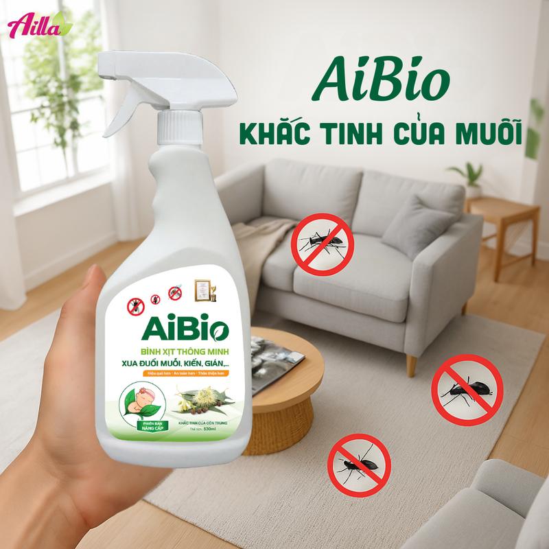 AILLA 01 Chai Xịt AiBio Giúp Xua Đuổi Muỗi Kiến Gián,... Không Mùi An Toàn Với Người Lớn & Trẻ Nhỏ
