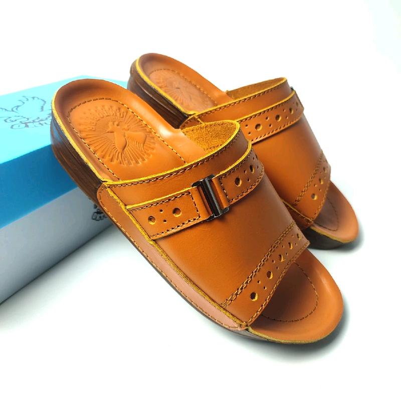 Sandal Pria Kulit Asli Full Tapak 100% Original Indian Lokal 1