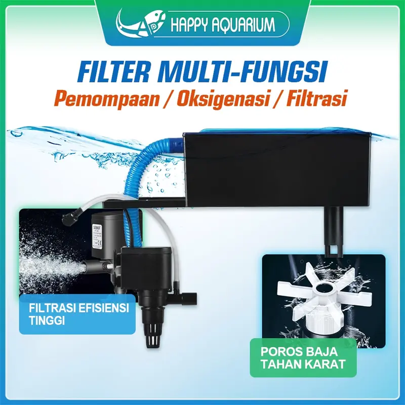 paket lengkap box filter mini ( s ) aquarium saringan filter bonus kapas 3