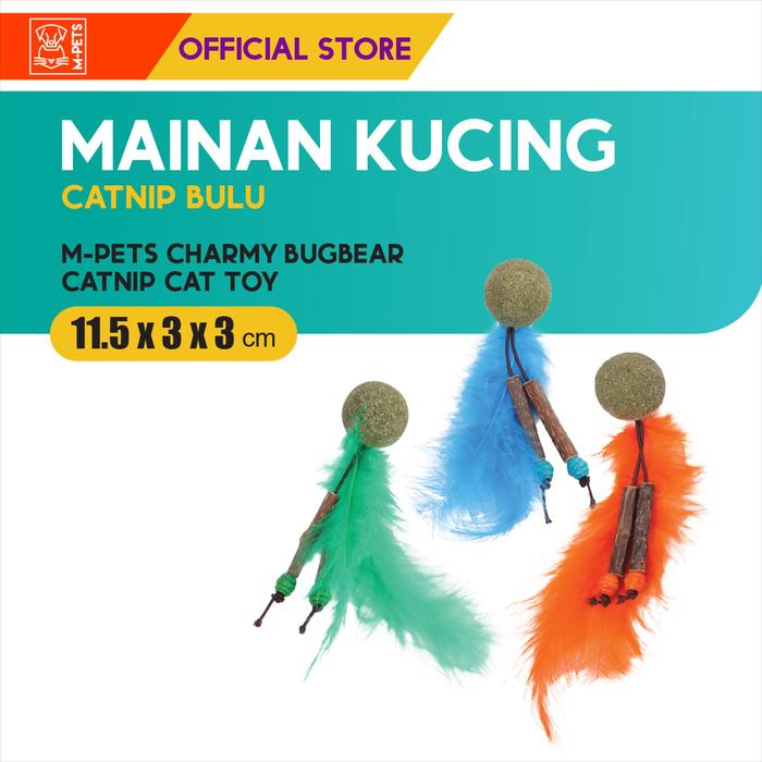 Gambar M-Pets Charmy Bugbear Catnip Cat Toy / Mainan Kucing Catnip Bulu dari M-Pets Volk Pets Indonesia Kota Tangerang Tokopedia