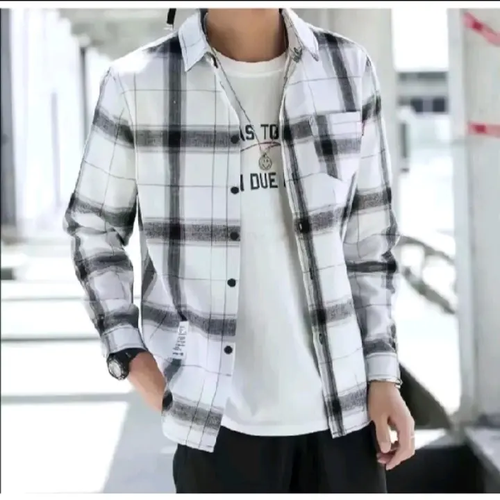 Kemeja flanel lengan panjang kemeja flanel pria wanita korean style Distro