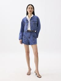 Gambar Love, Bonito - Jaket Wanita - Cropped Fray Denim Jacket - Medium Denim Washed, L dari Love, Bonito ID Kab. Bekasi 4 Tokopedia