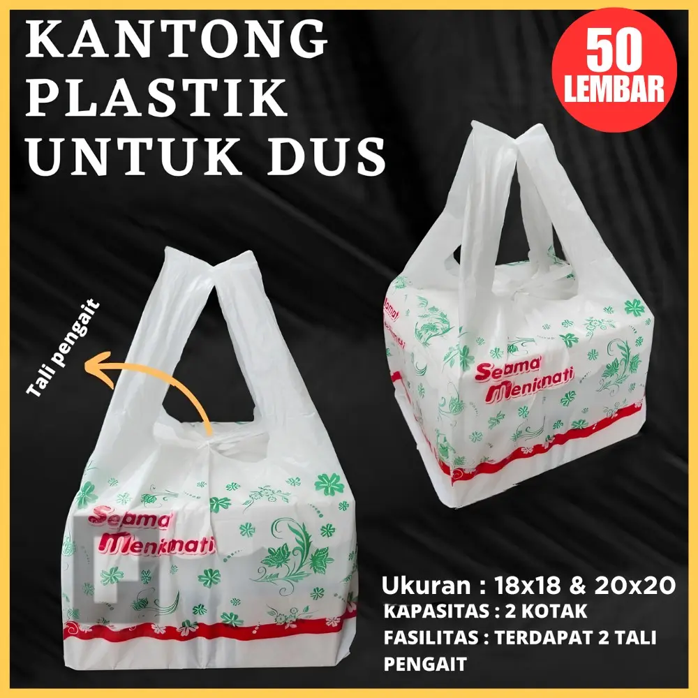Kresek Catering Bento Kantong Plastik 2 Dus Box Nasi Hajatan Berkatan Makanan 18x18 dan 20x20 isi 50