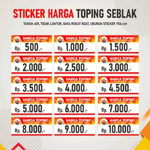STIKER HARGA TOPING SEBLAK PRASMANAN UK 9x4 cm