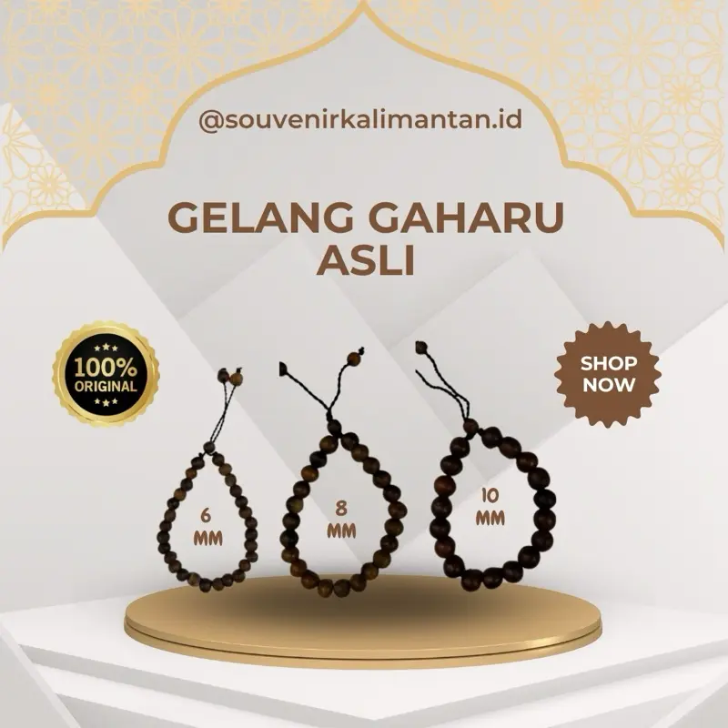 Gelang Kayu Gaharu UK 6mm, 8mm, 10mm coco Aksesoris