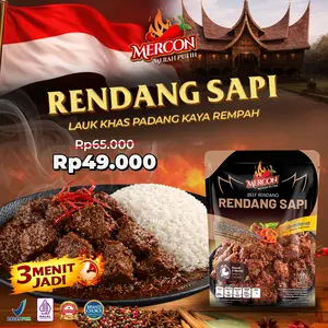 Mercon Merah Putih - 1 PACK RENDANG SAPI (150 GRAM) Daging Food Instan