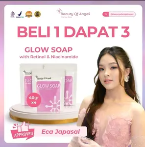 Sabun Pencerah Wajah dan Badan Beauty of Angel Glow Soap 40 GR - Efektif Memudarkan Flek Hitam, Mengurangi Kerutan, Mengatasi Jerawat, dan Mencegah Penuaan Dini | BPOM | Perawatan Tubuh yang Aman dan Berkualitas