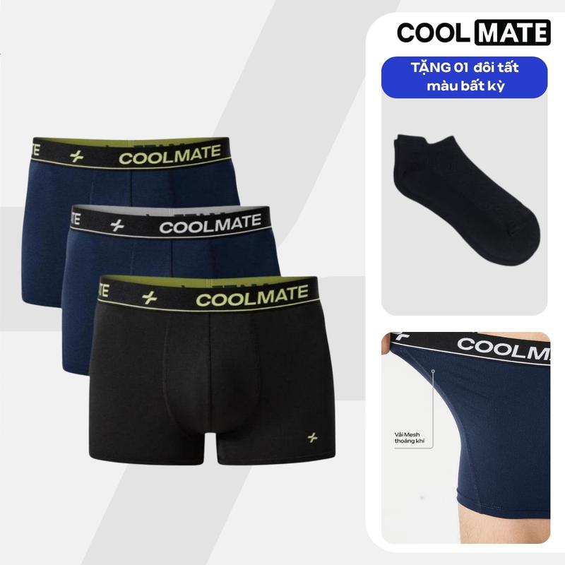 Combo 3 Quần lót nam Trunk AirMax Mesh kháng khuẩn, thoáng khí, co giãn, quần sịp nam chất mát, quần sịp đùi nam, boxer - Coolmate