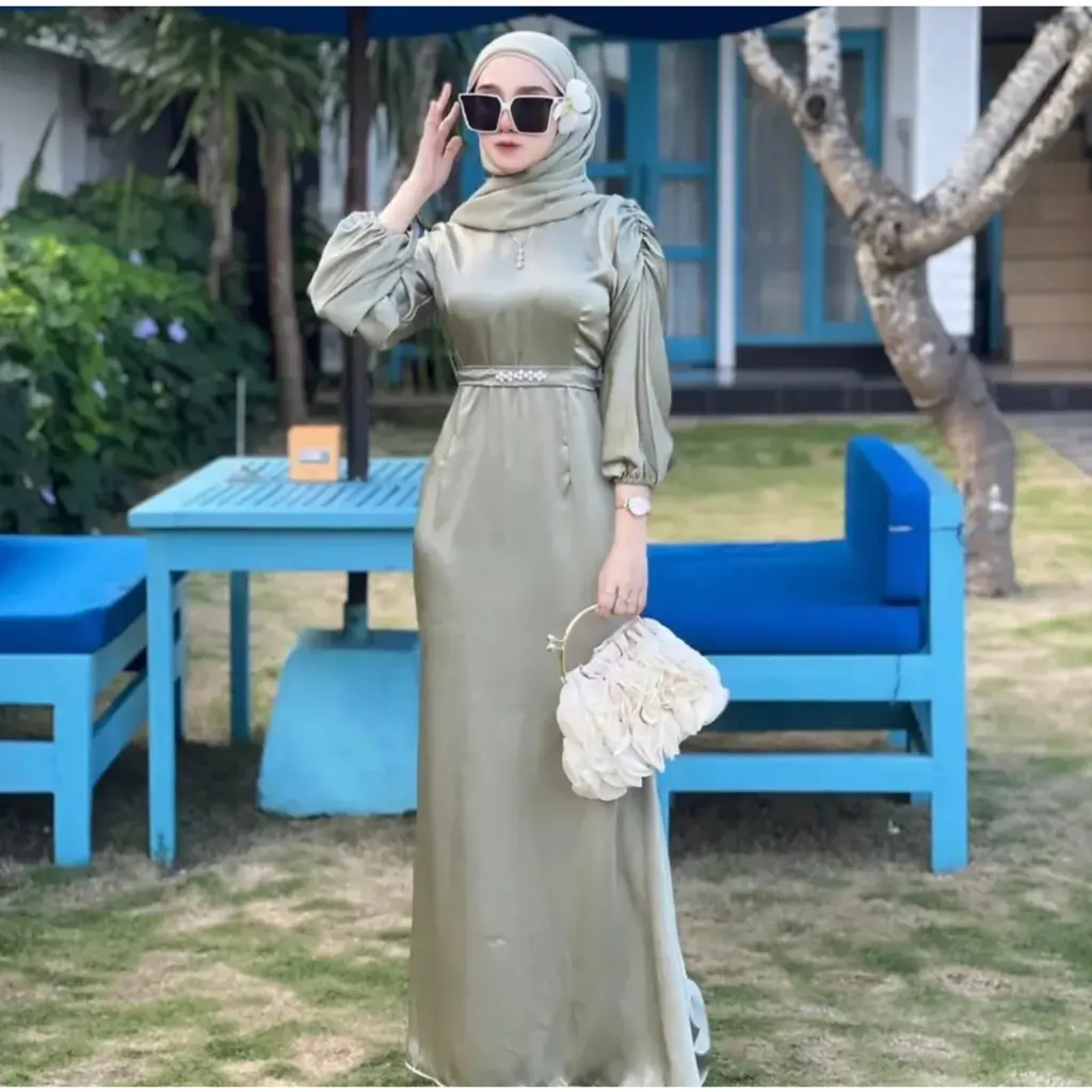 Ranjani Dress Satin Silk // Dress Gaun Kondangan Bridesmaid Viral Friendly //Dress Lebaran Trendy // Gamis Dres Pesta