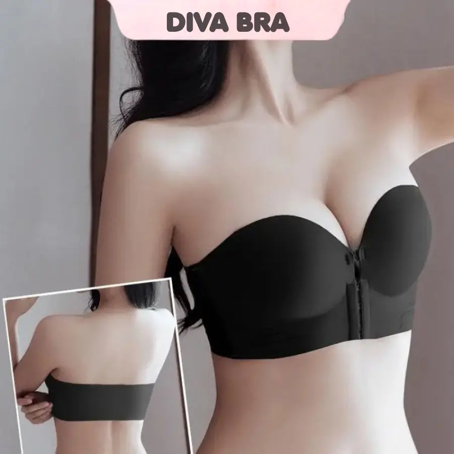 Áo Lót Bra Su Đúc Nguyên Khối Cup To 3cm Cài Trước Gom Quả Không Dây Bảng Lưng To Không Gọng Không Đường May Hạn Chế Lộ Viền Lộ Mỡ Lưng