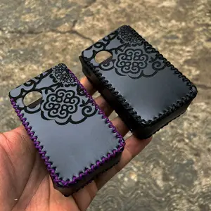 Sleeve Case Dot V2 Kulit Hitam Premium Custom Gravir